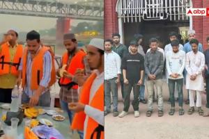 वाराणसी में गंगा के बीच इफ्तार पार्टी